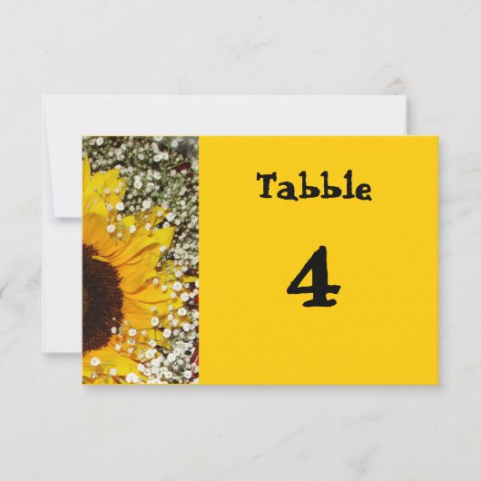 trouwtafel nummer kaart uitnodiging (Voorkant)