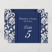 Trouwtafel Nummer Kaarten Blauw Damask (Voorkant / Achterkant)