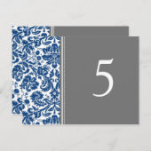 Trouwtafel Nummer Kaarten Blauw Grijs (Voorkant / Achterkant)