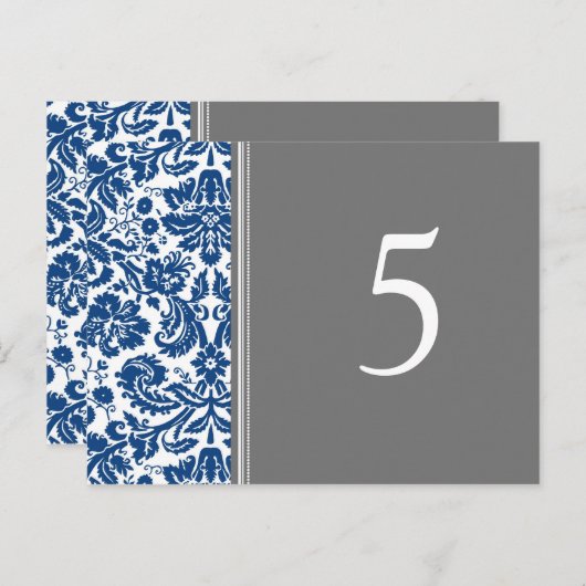 Trouwtafel Nummer Kaarten Blauw Grijs (Voorkant / Achterkant)