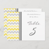 Trouwtafel Nummer Kaarten Geel Grijs Chevron (Voorkant / Achterkant)