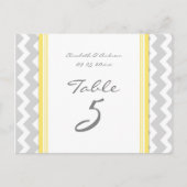 Trouwtafel Nummer Kaarten Geel Grijs Chevron (Voorkant)