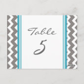Trouwtafel Nummer Kaarten Grijs Blauwgroen Chevron (Achterkant)