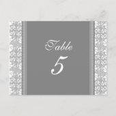 Trouwtafel Nummer Kaarten Grijs Damask (Voorkant)