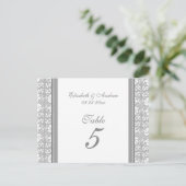 Trouwtafel Nummer Kaarten Grijs Damask (Staand voorkant)
