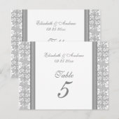 Trouwtafel Nummer Kaarten Grijs Damask (Voorkant / Achterkant)