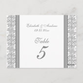 Trouwtafel Nummer Kaarten Grijs Damask (Achterkant)