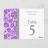 Trouwtafel Nummer Kaarten Grijs Paarse (Achterkant)