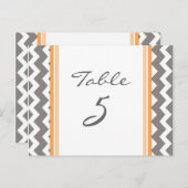 Trouwtafel Nummer Kaarten Grijs Sinaasappel Chevro (Voorkant / Achterkant)