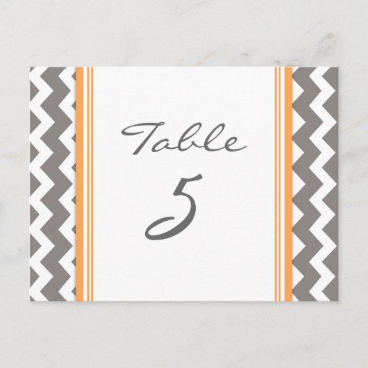 Trouwtafel Nummer Kaarten Grijs Sinaasappel Chevro (Voorkant)