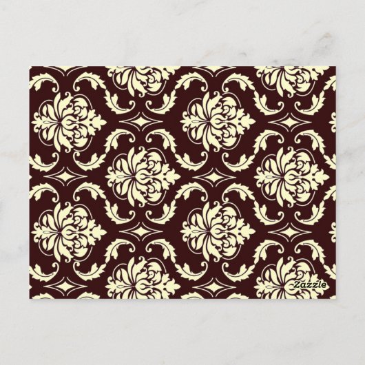 Trouwtafel Nummer Kaarten Ivoor Brown Damask (Achterkant)