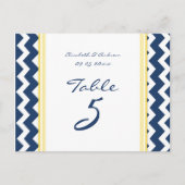 Trouwtafel Nummer Kaarten Lemon Blue Chevron (Voorkant)