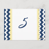 Trouwtafel Nummer Kaarten Lemon Blue Chevron (Achterkant)