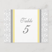 Trouwtafel Nummer Kaarten Lemon Grey Damask (Voorkant)
