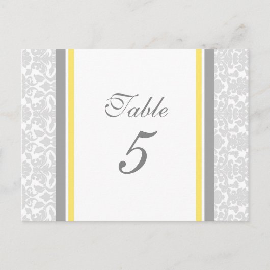 Trouwtafel Nummer Kaarten Lemon Grey Damask (Voorkant)