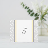 Trouwtafel Nummer Kaarten Lemon Grey Damask (Staand voorkant)
