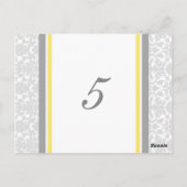 Trouwtafel Nummer Kaarten Lemon Grey Damask (Achterkant)