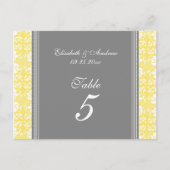 Trouwtafel Nummer Kaarten Lemon Grey Damask (Voorkant)