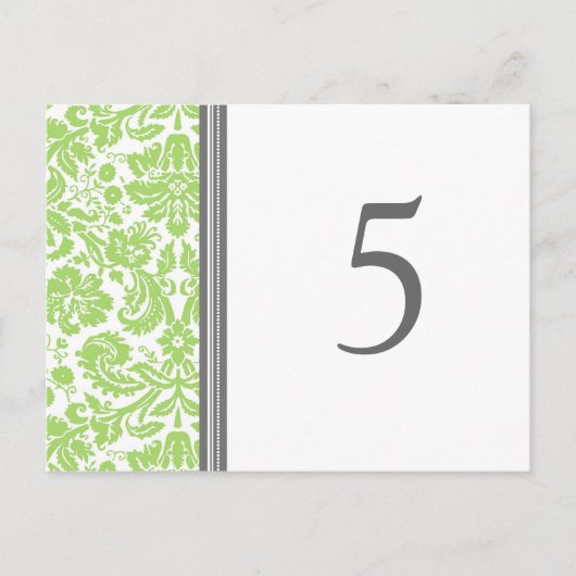 Trouwtafel nummer Kaarten Limoen grijs (Voorkant)