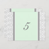 Trouwtafel Nummer Kaarten Mint Grijs Damask (Voorkant / Achterkant)