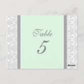 Trouwtafel Nummer Kaarten Mint Grijs Damask (Achterkant)