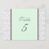 Trouwtafel Nummer Kaarten Mint Grijs Damask (Voorkant)