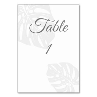 Trouwtafel nummer Kaarten, palmblad Kaart
