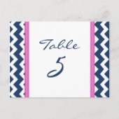Trouwtafel Nummer Kaarten Roze Blauw Chevron (Voorkant)