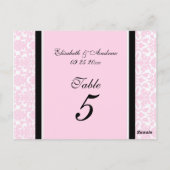 Trouwtafel Nummer Kaarten Roze Damask (Achterkant)
