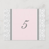 Trouwtafel Nummer Kaarten Roze Grijs Damask (Voorkant)