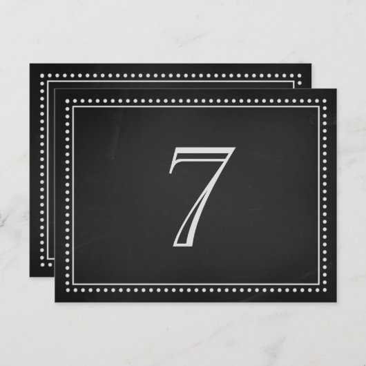 Trouwtafel nummer Kaarten schoolbord (Voorkant / Achterkant)