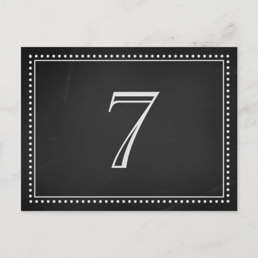 Trouwtafel nummer Kaarten schoolbord (Voorkant)