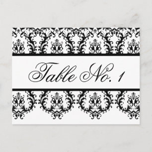 Trouwtafel Nummer Kaarten Wit Zwart Damask