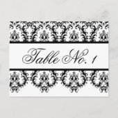 Trouwtafel Nummer Kaarten Wit Zwart Damask (Voorkant)