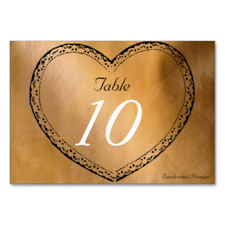 Trouwtafel nummer koper harten bruiloft kaart