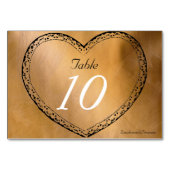 Trouwtafel nummer koper harten bruiloft kaart (Achterkant)