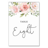 Trouwtafel nummer met blozende bloemen kaart (Voorkant)