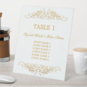 Trouwtafel nummer met gastenlijst reclamebord met voetstuk (Insitu)