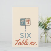 Trouwtafel nummer met oceaandieren voor lijst (Staand voorkant)