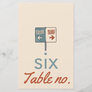 Trouwtafel nummer met oceaandieren voor lijst