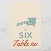 Trouwtafel nummer met oceaandieren voor lijst (Voorkant)