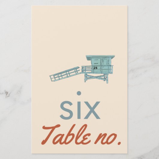 Trouwtafel nummer met oceaandieren voor lijst (Voorkant)