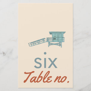 Trouwtafel nummer met oceaandieren voor lijst