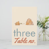 Trouwtafel nummer met oceaandieren voor lijst (Staand voorkant)