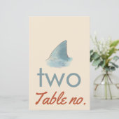 Trouwtafel nummer met oceaandieren voor lijst (Staand voorkant)