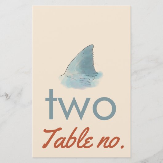 Trouwtafel nummer met oceaandieren voor lijst (Voorkant)