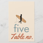 Trouwtafel nummer met oceaandieren voor lijst (Voorkant)