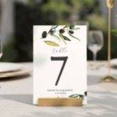 Trouwtafel nummer minimalistische olijftak kaart