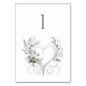 Trouwtafel Nummer-Moderne Bloemen Met Een Hart Kaart (Achterkant)