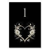 Trouwtafel Nummer-Moderne Bloemen Met Een Hart Kaart (Achterkant)